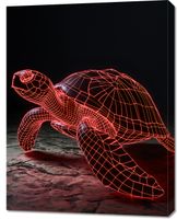 Obraz 70x90cm Neonowy Żółw