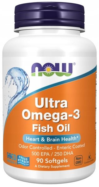 NOW FOODS ULTRA OMEGA-3 90kaps EPA 500mg DHA 250mg KWASY OMEGA 3 zdjęcie 1