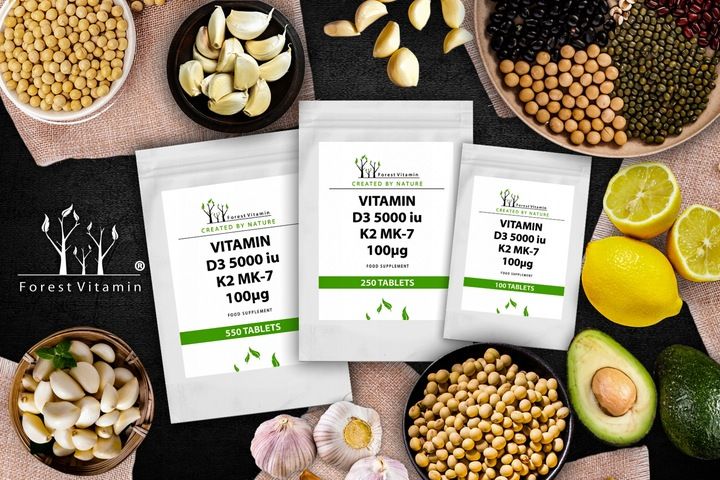 WITAMINA D3 5000 iu K2 MK-7 100 mcg 250 tab zdjęcie 5