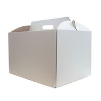 KARTON PUDEŁKO NA TORT BIAŁY Z UCHWYTEM 34x34x25cm