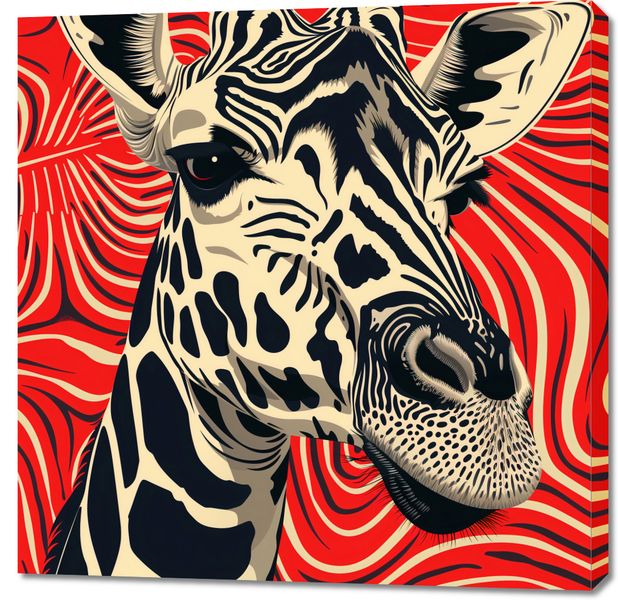 Obraz 90x90cm Wzrok Żyrafy zdjęcie 1