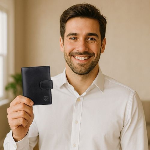 PIONOWY PORTFEL Męski Skórzany OCHRONA RFID Kieszeń Bilon Zamek / na Arena.pl