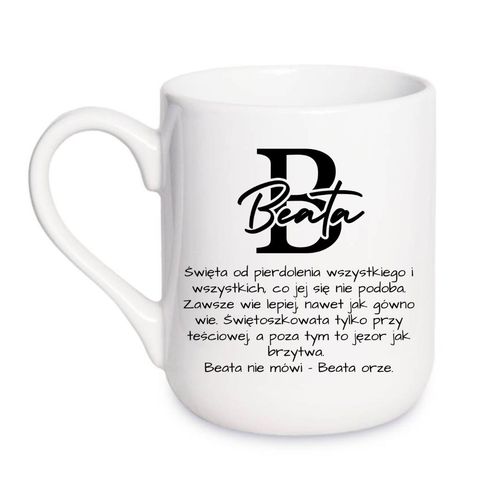 KUBEK Z IMIENIEM "BEATA" Wzór - Elegant Coffee 330 ml na Arena.pl
