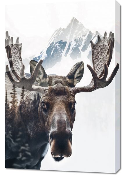 Obraz 60x90cm Łoś Duch Lasu zdjęcie 1