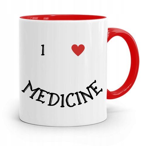 Kubek Czerwony Dla Doktora I Love Medicine Z Nadrukiem Ze Zdjęciem na Arena.pl