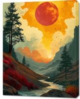 Obraz 70x90cm Dzika Rzeka Zmierzchem