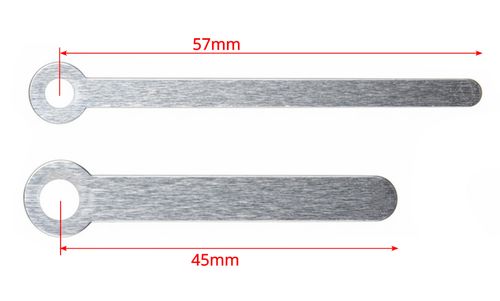 Wskazówki do mechanizmu zegara proste 45/57mm srebrne na Arena.pl