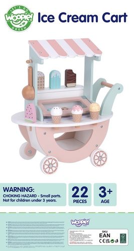 DREWNIANA Lodziarnia XXL Sklepik Pastelowy Wózek z Lodami CUKIERNIA STRAGAN na Arena.pl
