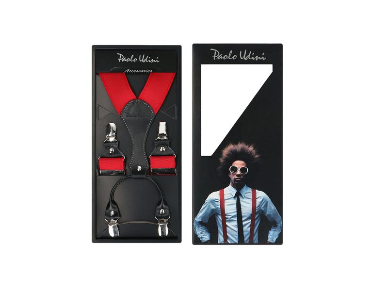 Czerwone Gładkie szelki do spodni Orginalne Top-Gal zdjęcie 1