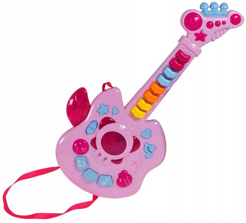 Interaktywna gitara muzyczna dla dzieci gra świeci melodie 11 klawiszy na Arena.pl