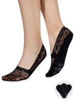 Skarpety stopki damskie niskie koronkowe z ABS czarne 3PAK 36-41 YOCLUB