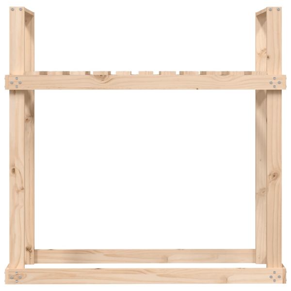 Stojak na drewno, 110x35x108,5 cm, lite drewno sosnowe zdjęcie 5