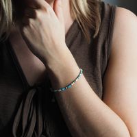 Bransoletka - Turkus, Howlit, Hematyt i srebro złocone