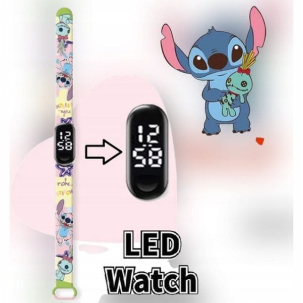 Zegarek cyfrowy LED Stich Różowy zdjęcie 2