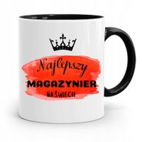 Kubek Czarny Dla Magazyniera Najlepszy Na Świecie Z Nadrukiem Ze Zdjęciem