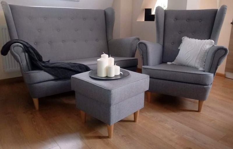 Fotel uszak z podłokietnikami w stylu skandynawskim SN-0024 zdjęcie 9