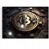 Obraz 60x40 bitcoin świecąca moneta blask słońca
