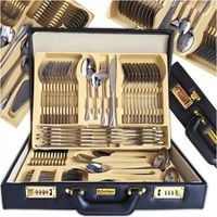 KOMPLET SZTUĆCÓW WALIZKA ZESTAW SZTUĆCE STAL NIERDZEWNA 72EL DLA 12 OSÓB