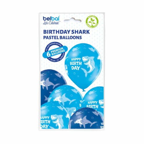 Balony Birthday shark 6szt na Arena.pl