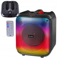 GŁOŚNIK PRZENOŚNY KARAOKE bluetooth + mikrofon LED