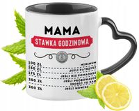 Dla Mamy Kubek Czarny Z Uszkiem W Kształcie Serca Na Prezent Z Nadrukiem