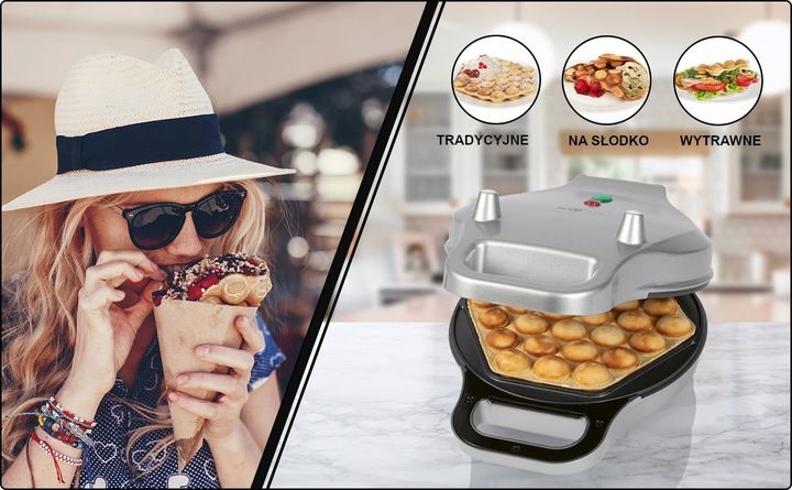 GOFROWNICA PYSZNE GOFRY BĄBELKOWE EGG BUBBLE MAKER zdjęcie 5