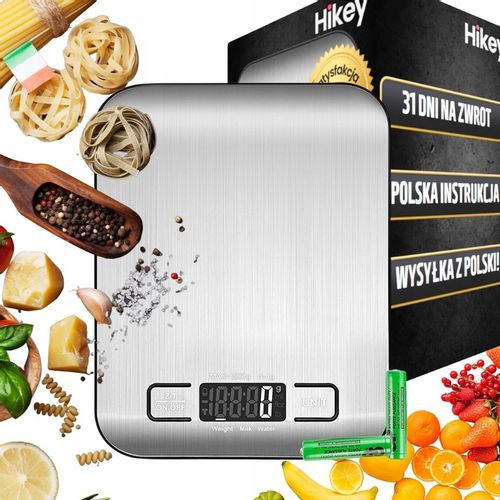 WAGA KUCHENNA ELEKTRONICZNA LCD DO 10KG OD 1G SREBRNA DOMOWA DOKŁADNA na Arena.pl