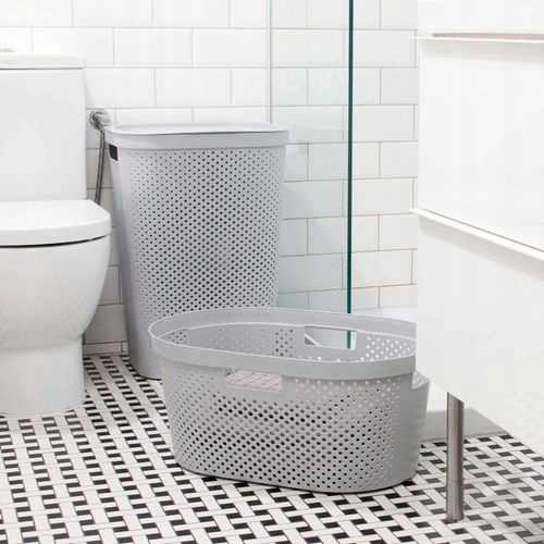 Kosz na Pranie Bieliznę Infinity Szary 60l CURVER Plastikowy Duży na Arena.pl