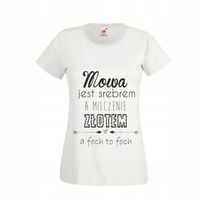KOSZULKA T-SHIRT Z napisem MOWA JEST SREBREM