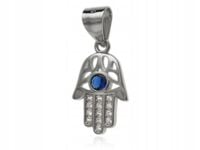 WISIOR SREBRNY RĘKA DŁOŃ FATIMY HAMSA AMULET TALIZMAN w0564