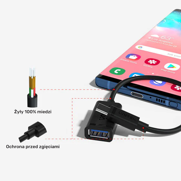 Unitek adapter USB Typ-C do USB AF 0,15m zdjęcie 3