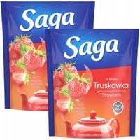 Saga Herbatka owocowa o smaku truskawka 34 g (20 torebek) x 2 sztuki