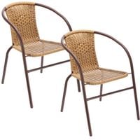 2 x krzesło ogrodowe balkonowe na balkon taras technorattan fotel bistro