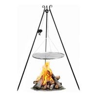 Grill na trójnogu 180cm COOK KING z kołowrotkiem i rusztem nierdzewnym 60cm