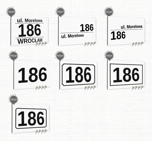 Tabliczka adresowa Nierdzewna Tablica adres domu Biała 30x20 Różne wzory na Arena.pl