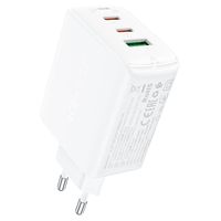 szybka ładowarka sieciowa gan 2x usb-c usb-a pps pd qc4+ 65w biała