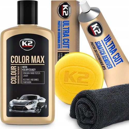 ZESTAW PASTA WOSK KOLORYZUJĄCY DO USUWANIA RYS NA RYSY Z LAKIERU CZARNEGO na Arena.pl