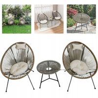 Zestaw Mebli Ogrodowych Kokon na Balkon Taras Ogród GRATIS WYGODNE PODUSZKI