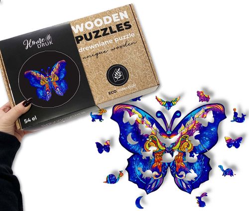 Puzzle Drewniane dla dzieci i dorosłych Motyl 2 Butterfly 2 na Arena.pl