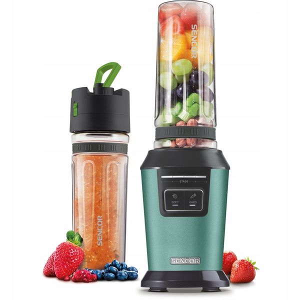 Blender kielichowy do smoothie 800W 2x0,6L turkus tritan Sencor SBL 7171GR zdjęcie 9