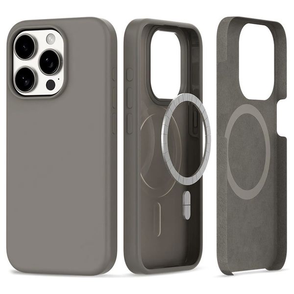 TECH-PROTECT SILICONE MAGSAFE IPHONE 15 PRO MAX TITANIUM zdjęcie 1