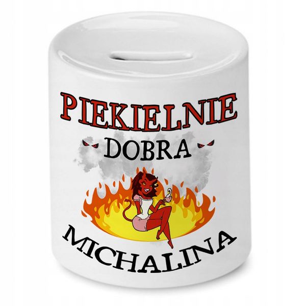 Skarbonka Dla Michaliny Na Urodziny Prezent Z Nadrukiem Ze Zdjęciem zdjęcie 1