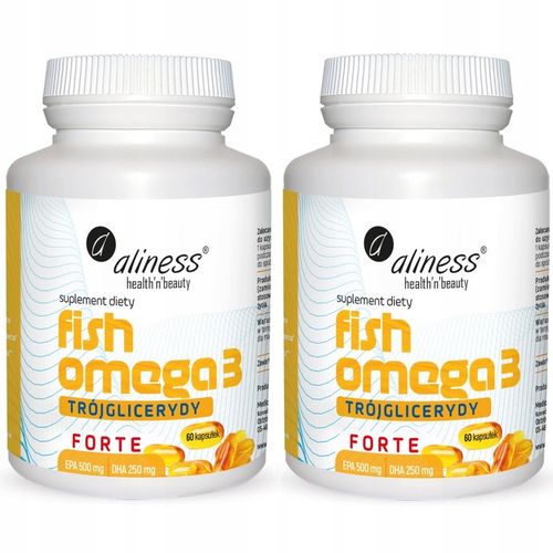 2x Aliness Fish Omega 3 FORTE Trójglicerydy 500/250 mg Wsparcie serca mózgu na Arena.pl