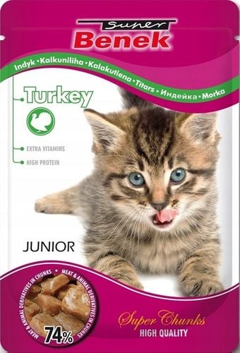 Benek Saszetki dla Kota Junior Kitten MIX SMAKÓW w Galarecie i Sosie 24x100 na Arena.pl