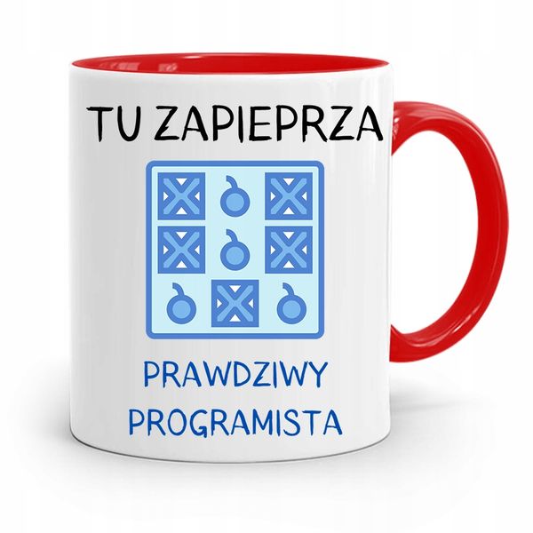 Kubek Czerwony Informatyka Programisty Prezent Z Nadrukiem Ze Zdjęciem zdjęcie 1