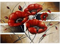 100 70CM OBRAZ PŁÓTNO POLNE MAKI PŁÓTNO RAMA