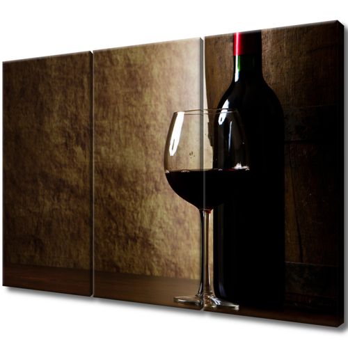 Obraz Tryptyk 90X60 Czerwone Wino na Arena.pl