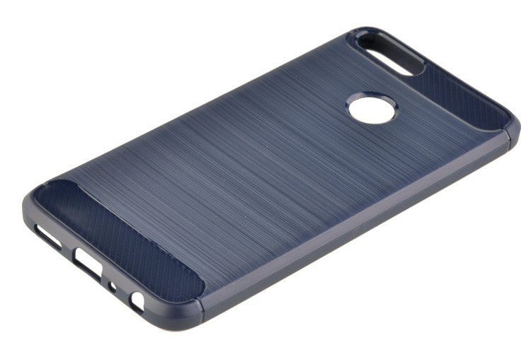 Wytrzymałe etui Back Case Carbon do HUAWEI P Smart niebieski zdjęcie 1