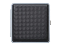 Czarna Metalowa Papierośnica Pokryta Ekoskórą na Wzór Plecionki Gentelo