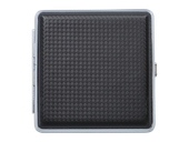 Czarna Metalowa Papierośnica Pokryta Ekoskórą na Wzór Plecionki Gentelo